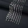 Sifisrri Punk Men 5/9/13mm Stainless Steel Three to One NK Chain Necklace Silver Color Solid Chains Unisex Wrist Jewelry Gift