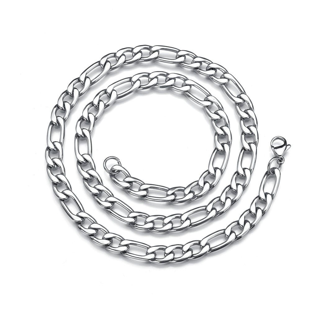Sifisrri Punk Men 5/9/13mm Stainless Steel Three to One NK Chain Necklace Silver Color Solid Chains Unisex Wrist Jewelry Gift