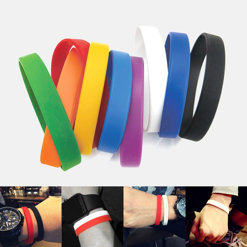 Silicone Rubber Wristband Basketball Sports Wristbands Flexible Hand Band Cuff Bracelets Casual  For Women Men Hand Accessories