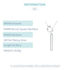 Silver 925 Long Circle Bar Pendants Necklace Chains For Women Valentine's Gift Jewelry