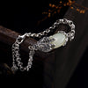 Silver Antique Thai Silver Mosaic And Tian Yu White Jade Trick M2020y, Evil Spirits, Lady Gloves, Wholesale Bracelet