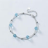 Silver Bracelet 100% Real 925 Sterling Silver Bracelet with Crystal Bead