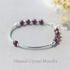 Silver Bracelet 100% Real 925 Sterling Silver Bracelet with Garnet Bead