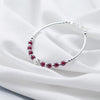Silver Bracelet 100% Real 925 Sterling Silver Bracelet with Garnet Bead