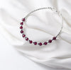 Silver Bracelet 100% Real 925 Sterling Silver Bracelet with Red Crystal