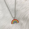 Silver Chain Rainbow Pendant Stainless Steel Choker Necklace Women Statement Collares Bohemian Jewelry Gift Collier Cheap