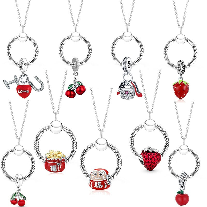 Silver Color 45cm Chain Necklace For Men Women Girls Crystal Pendant Necklaces Jewelry Gift Collares Para Mujer 2022 New