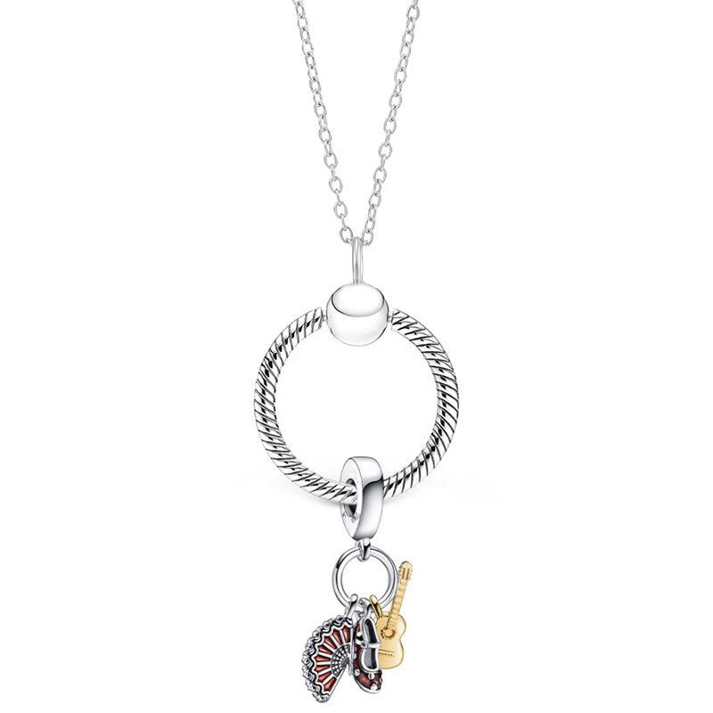 Silver Color 45cm Chain Necklace For Men Women Girls Crystal Pendant Necklaces Jewelry Gift Collares Para Mujer 2022 New