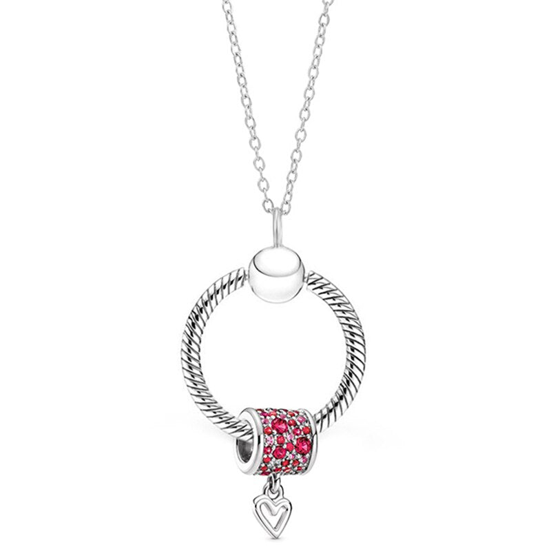 Silver Color 45cm Chain Necklace For Men Women Girls Crystal Pendant Necklaces Jewelry Gift Collares Para Mujer 2022 New