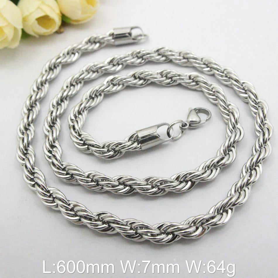 Silver Color Accessories Wholesale Stainless Steel Vintage Jewelry Fashion Chain Necklace Hot Selling