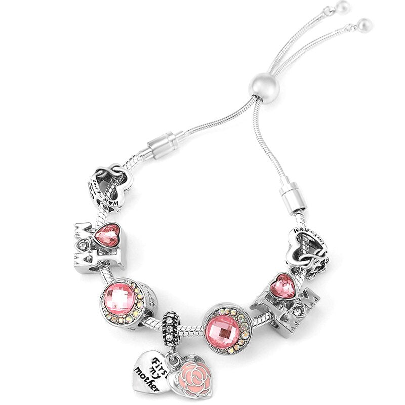 Silver Color Airplane &amp; Earth Pendant Charm Bracelets With Bag &amp; Camera Beads Adjustable Chain Bracelet For Women Jewelry Gift