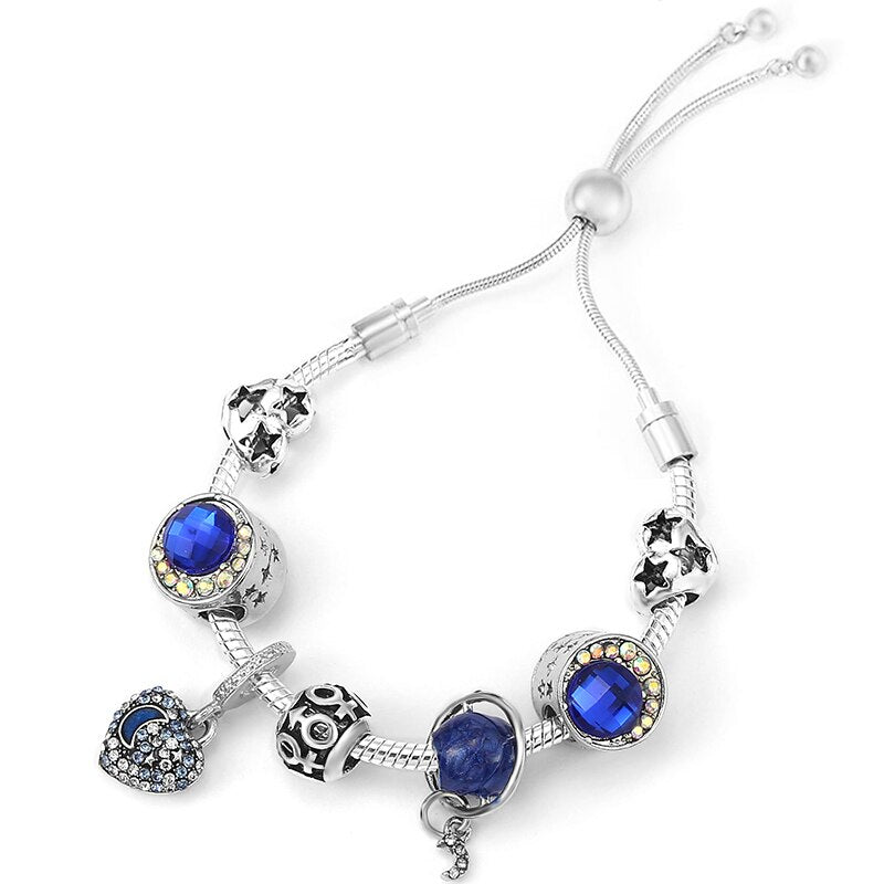 Silver Color Airplane &amp; Earth Pendant Charm Bracelets With Bag &amp; Camera Beads Adjustable Chain Bracelet For Women Jewelry Gift