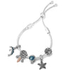Silver Color Airplane &amp; Earth Pendant Charm Bracelets With Bag &amp; Camera Beads Adjustable Chain Bracelet For Women Jewelry Gift