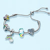 Silver Color Airplane &amp; Earth Pendant Charm Bracelets With Bag &amp; Camera Beads Adjustable Chain Bracelet For Women Jewelry Gift