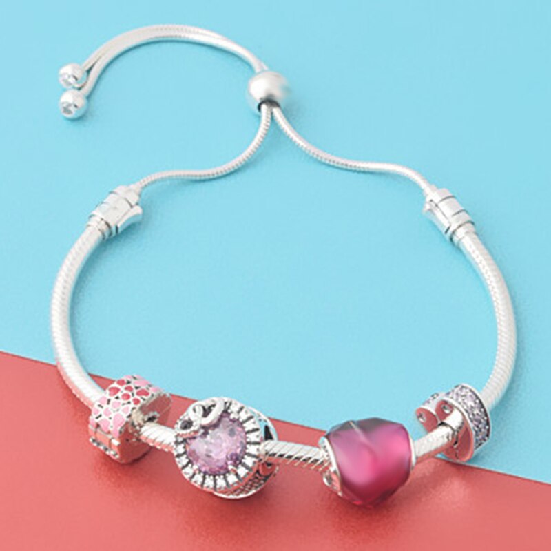 Silver Color Airplane &amp; Earth Pendant Charm Bracelets With Bag &amp; Camera Beads Adjustable Chain Bracelet For Women Jewelry Gift