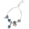 Silver Color Airplane &amp; Earth Pendant Charm Bracelets With Bag &amp; Camera Beads Adjustable Chain Bracelet For Women Jewelry Gift