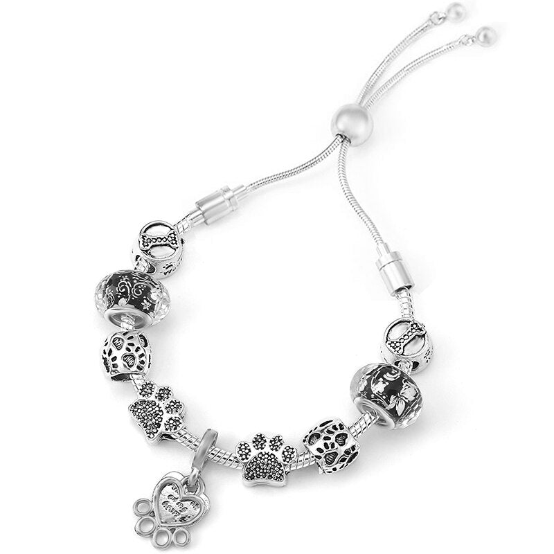 Silver Color Airplane &amp; Earth Pendant Charm Bracelets With Bag &amp; Camera Beads Adjustable Chain Bracelet For Women Jewelry Gift