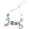 Silver Color Airplane &amp; Earth Pendant Charm Bracelets With Bag &amp; Camera Beads Adjustable Chain Bracelet For Women Jewelry Gift