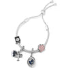 Silver Color Airplane &amp; Earth Pendant Charm Bracelets With Bag &amp; Camera Beads Adjustable Chain Bracelet For Women Jewelry Gift