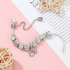 Silver Color Charm Bracelet Clover Pendant With Crystal Beads DIY Bracelets For Women Female Jewelry Gift