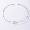 Silver Color Clavicle Necklace for Women Charms Tie Hollow Geometric Alloy Metal Open Jewelry Accessories Collar