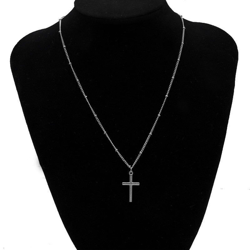 Silver Color Cross Necklaces & Pendants for Women Korean Simple Choker Girls Sweet Clavicle Chain Jewelry Femme Bijoux Collares