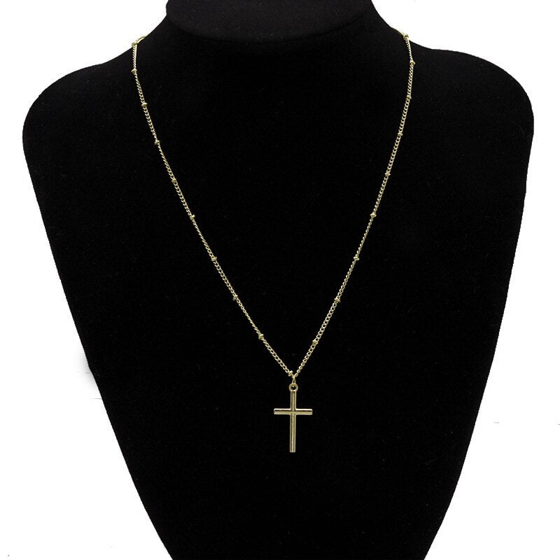 Silver Color Cross Necklaces &amp; Pendants for Women Korean Simple Choker Girls Sweet Clavicle Chain Jewelry Femme Bijoux Collares