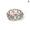 Silver Color Crystal Hollow Flower Wedding Rings For Women Jewelry Bague Bijoux Rose Gold Color Femme Engagement Ring