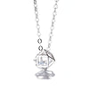 Silver Color Cube Cubic AAA  Zircon Necklace European Style Ball Shape Pendant Chain Necklace Jewelry For Women Girl