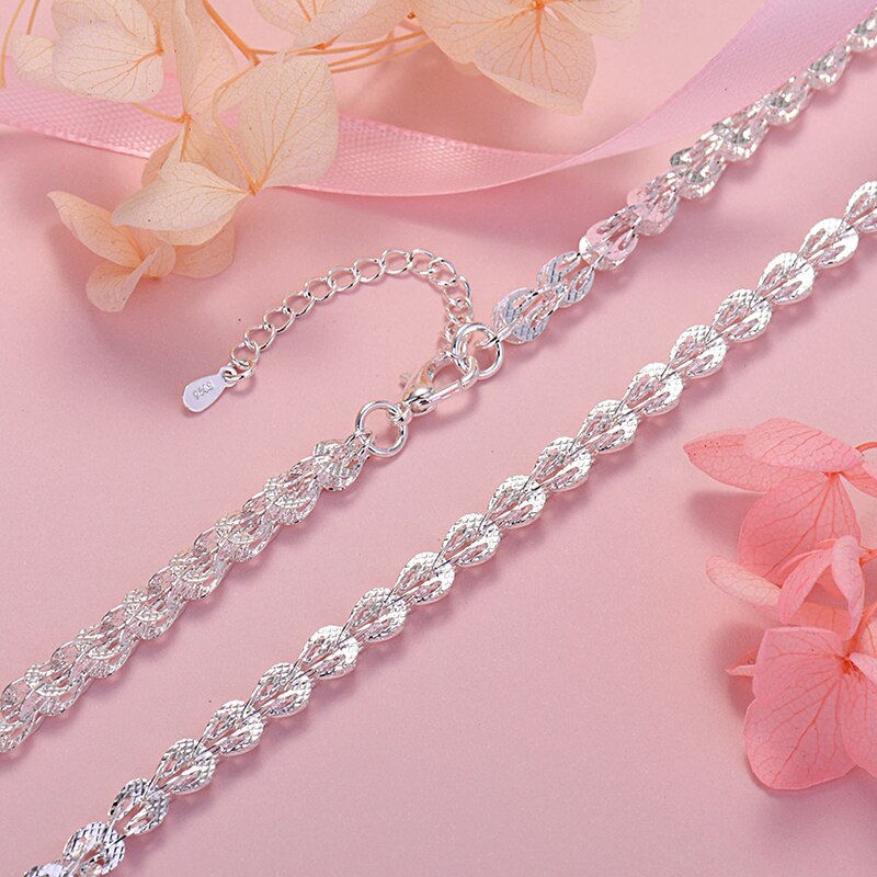 Silver Color Geometry Link Chain Necklace For Women 2022  Quality Jewelry Accessories Gift Female