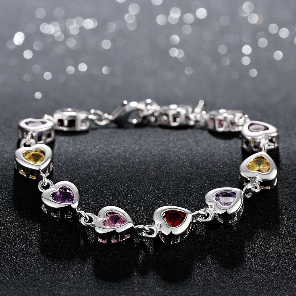 Silver Color Heart Crystal Chain Bracelet For Women  Designer Jewelry 2022 Trend  Christmas GaaBou Jewellery