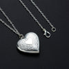 Silver Color Love Heart Locket Pendants for Women Men Openable Photo Frame Glossy Family Pet Picture Necklace Family Love Gift