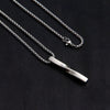 Silver Color Men Spiral Necklace Stainless Steel Rectangle Minimalist Simple Personality Hip Hop Ins Men's Pendant Boys Chains