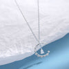 Silver Color Moon Zircon Crystal Necklace Water Drop Shape Pendant Choker Necklace Jewelry For Women Girl Gift