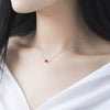 Silver Color Red Heart Necklaces Pendants Simple Choker Necklace Jewelry For Women Girl Gift