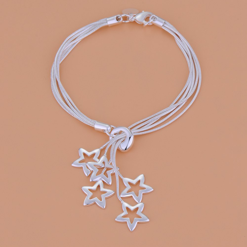 Silver Color Star Bracelet For Women Designer Jewelry 2022 Accessories  Offers With  Christmas