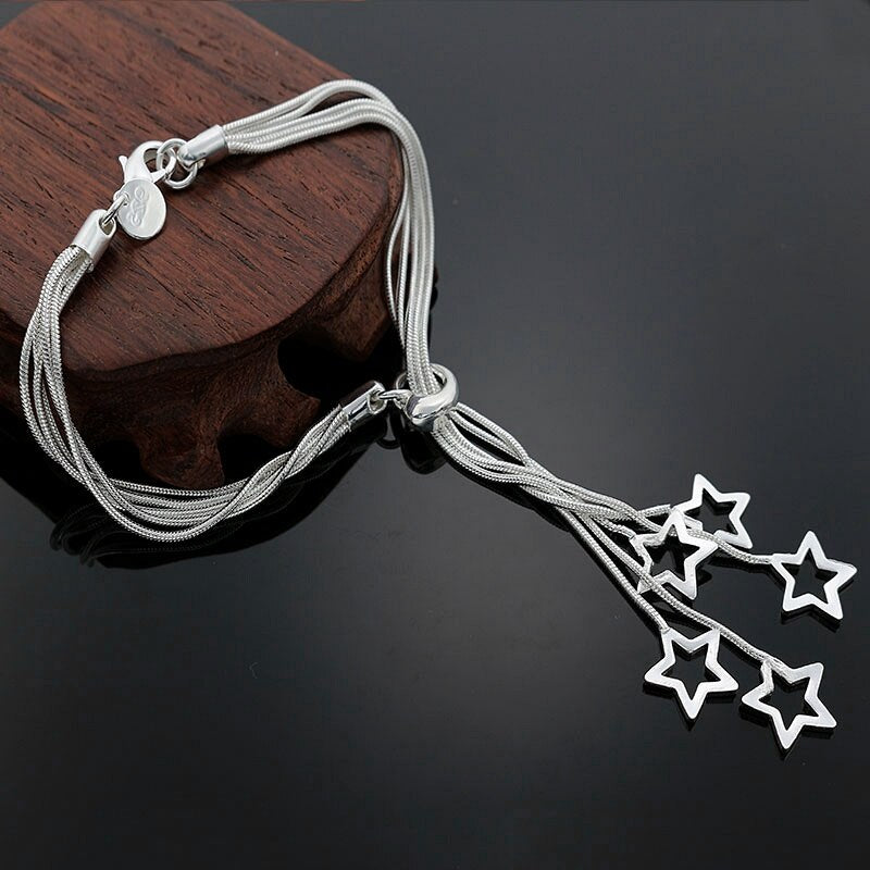 Silver Color Star Bracelet For Women Designer Jewelry 2022 Accessories  Offers With  Christmas