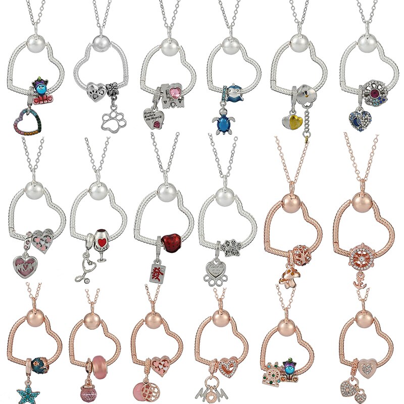 Silver Color Star Rainbow Necklaces Fit Original Charms Silver Plated Fine Necklaces For Women Men DIY Jewelry Gift