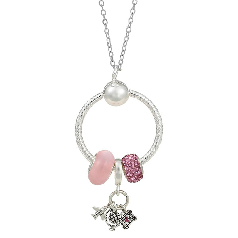 Silver Color Star Rainbow Necklaces Fit Original Charms Silver Plated Fine Necklaces For Women Men DIY Jewelry Gift