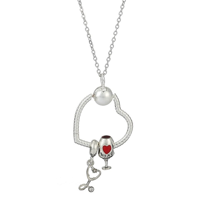 Silver Color Star Rainbow Necklaces Fit Original Charms Silver Plated Fine Necklaces For Women Men DIY Jewelry Gift