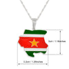 Silver Color Suriname Map Flag Pendant Necklaces Sarnam Jewelry Gifts #J0010