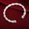 Silver Color Twisted Network Bangles For Women Aesthetic Cuff Bracelets  Quality Jewelry  Christmas