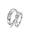 Silver Colour Angel Wing Couple Wedding Ring Engagement Jewelry For Women Men  GaaBou Jewellery