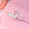 Silver Colour Angel Wing Couple Wedding Ring Engagement Jewelry For Women Men  GaaBou Jewellery