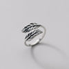 Silver Colour Feather Adjustable Rings For Women Engagement Jewelry 2022 Trend Gift Female Aesthetic Accessories GaaBou