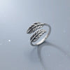 Silver Colour Feather Adjustable Rings For Women Engagement Jewelry 2022 Trend Gift Female Aesthetic Accessories GaaBou