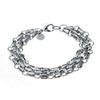 Silver Colour Geometry Three Layer Chain Women's Bracelets on Hand Designer Jewelry 2022 Trend   Christmas