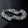 Silver Colour Geometry Three Layer Chain Women's Bracelets on Hand Designer Jewelry 2022 Trend   Christmas