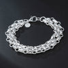 Silver Colour Geometry Three Layer Chain Women's Bracelets on Hand Designer Jewelry 2022 Trend   Christmas