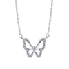 Silver Colour Shiny Butterfly Necklace With Zircon Shining Animal Choker Pendant Party Gift For Ladies Jewelry